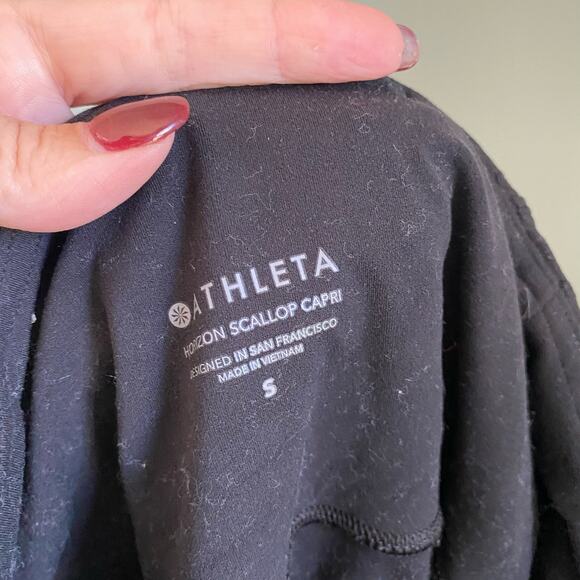 Athleta Horizon Scollap Cutout High Waist Black Leggings - Picture 4 of 6